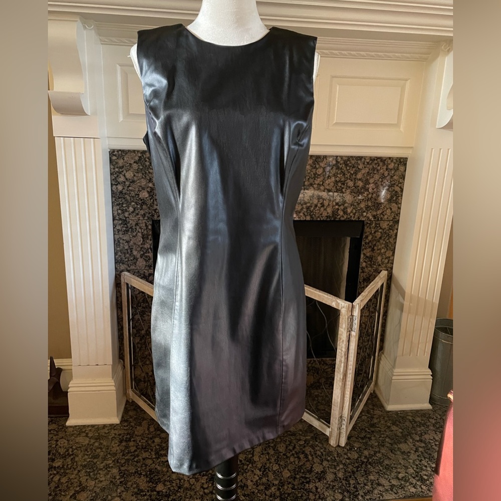 NWT Zara Black Pleather Mini Sleeveless Dress XXL
